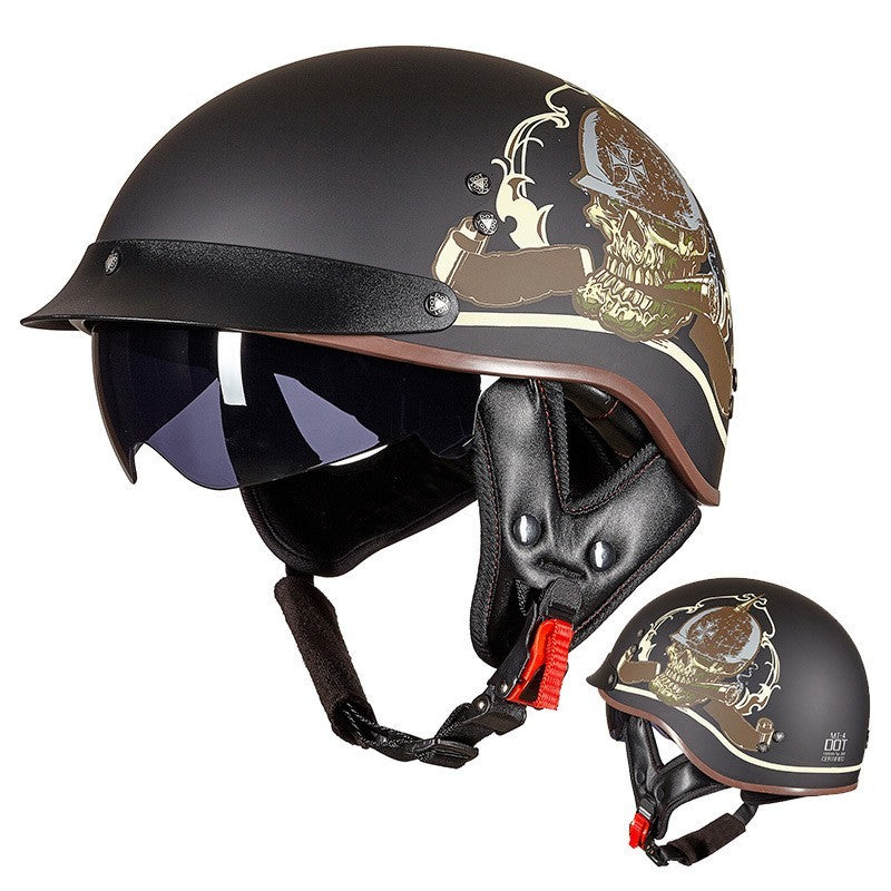 Retro Motorrad Atmungsaktiv Helm