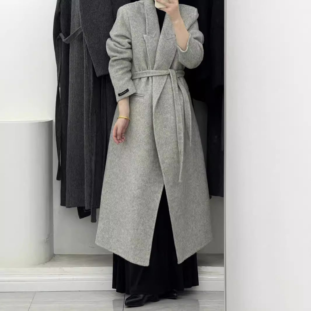 Loose double-sided wool overcoat