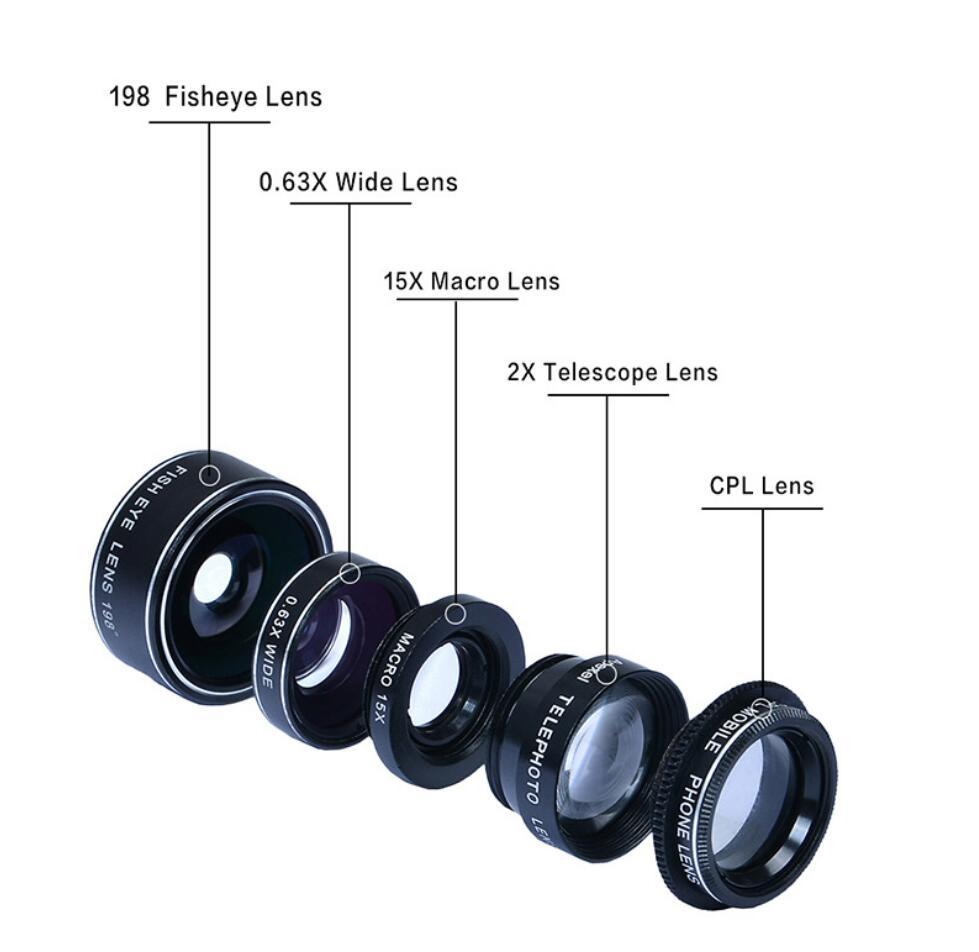 Mobile Phone Lens Kit Universal 10 in 1 Fisheye