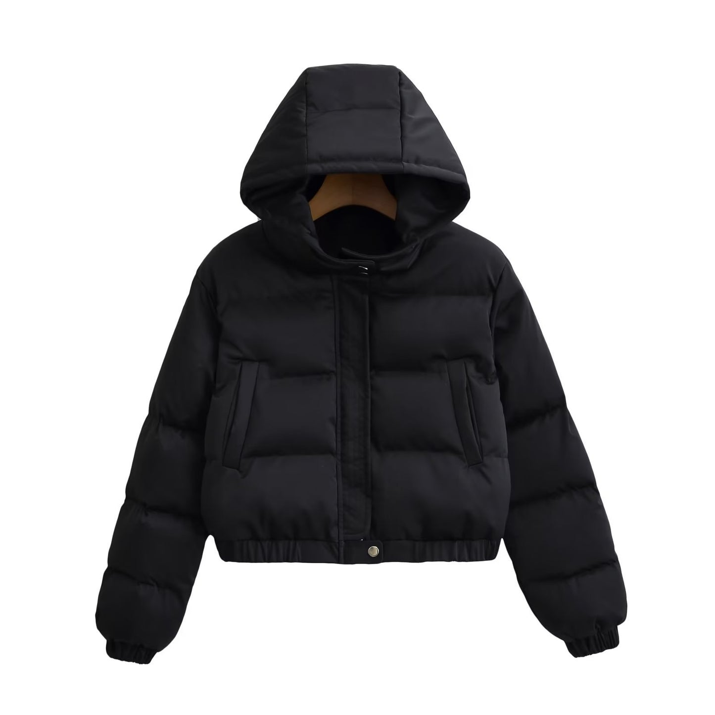 Versatile Long Sleeve Short Type Hooded Jacket