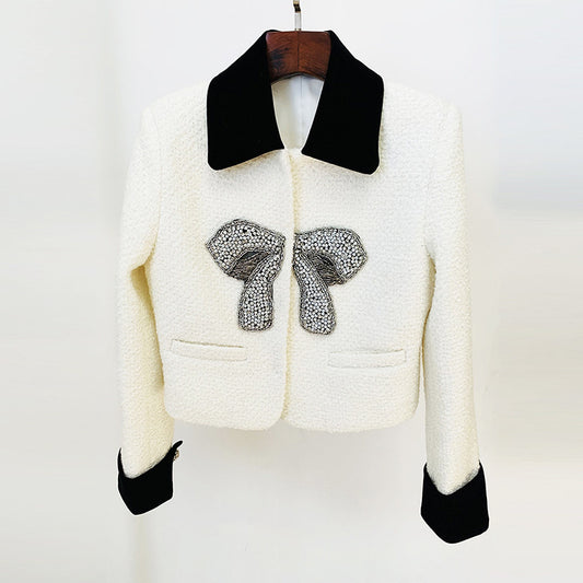 Bow Beaded Jacket Coat