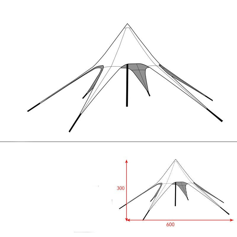 Hexagonal Single Star Canopy Camping Camp Tent