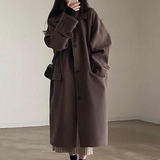 Loose Mid-length Woolen Coat