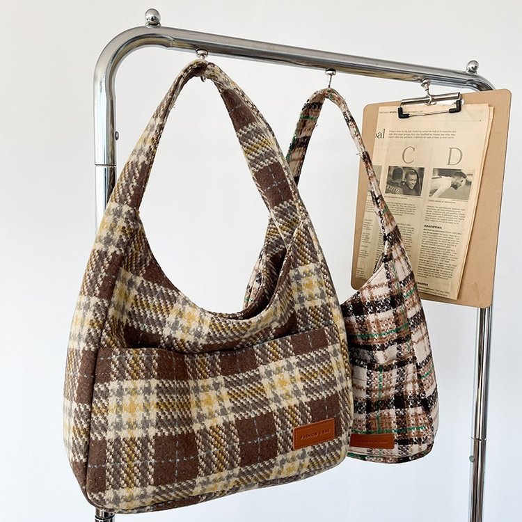 Neue Plaid Retro Tasche