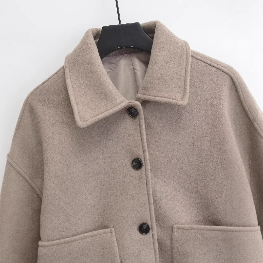 Single-breasted Design Collar Coat