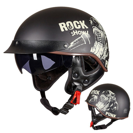 Retro Motorrad Atmungsaktiv Helm