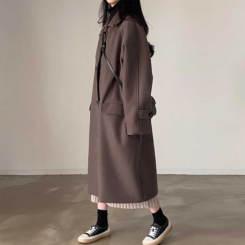 Loose Mid-length Woolen Coat