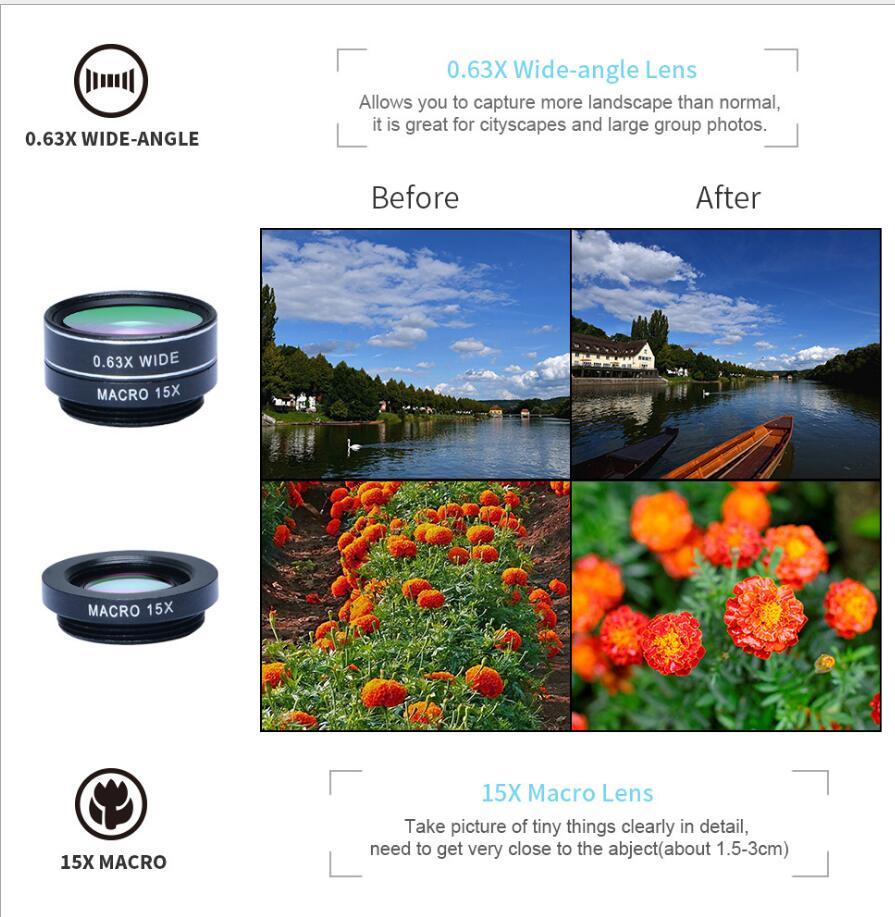 Mobile Phone Lens Kit Universal 10 in 1 Fisheye