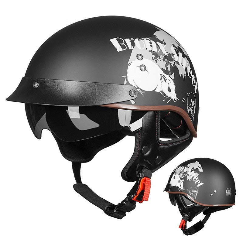 Retro Motorrad Atmungsaktiv Helm