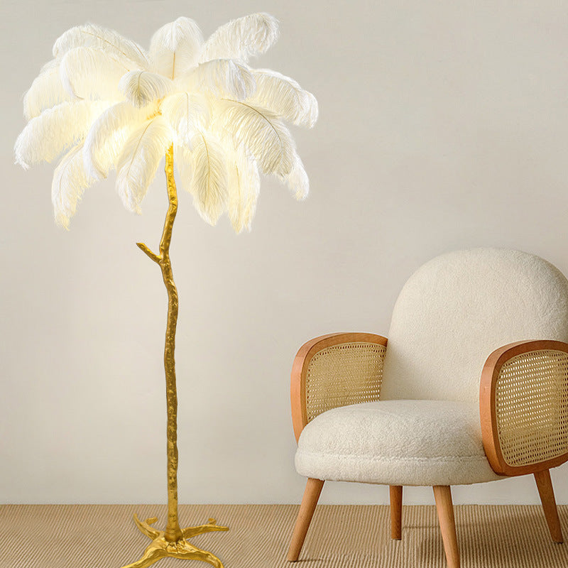 Bedroom Bedside Feather Lamp