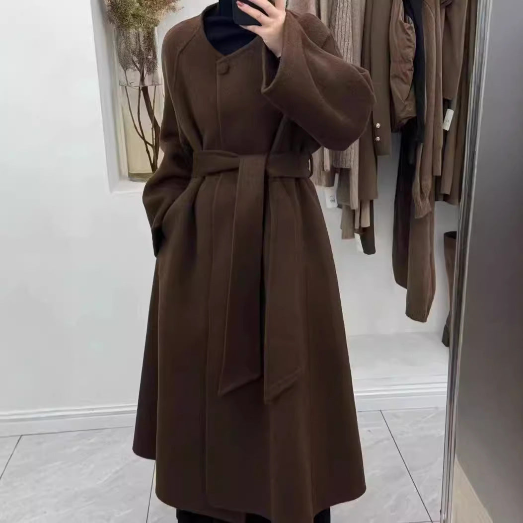 Double-sided Cashmere Round Neck Coat