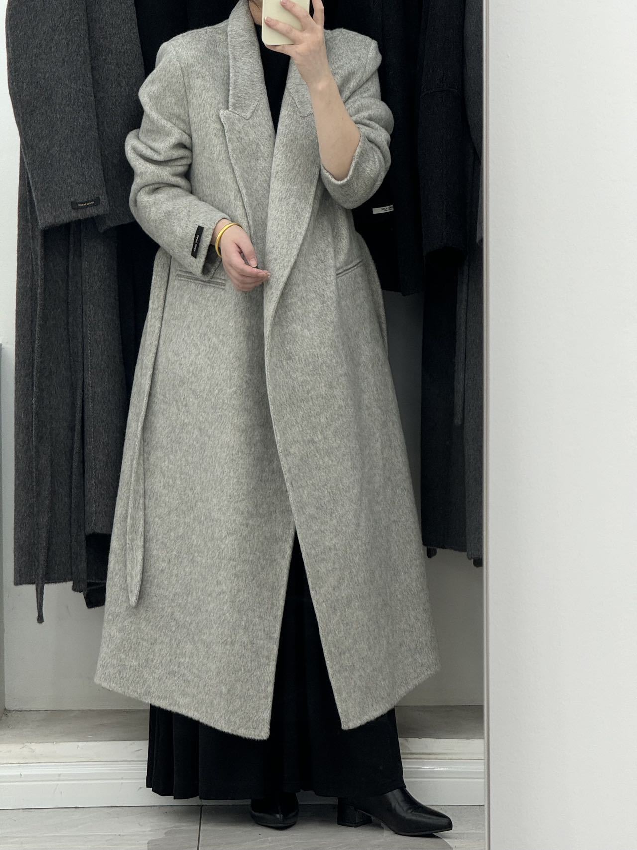 Loose double-sided wool overcoat