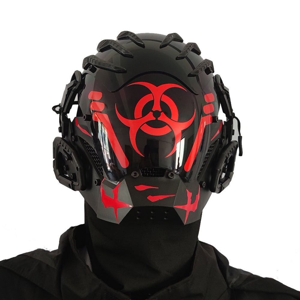 Bioweapon Schwarz Maske Tech Kreative Prop Maske Volle Gesicht