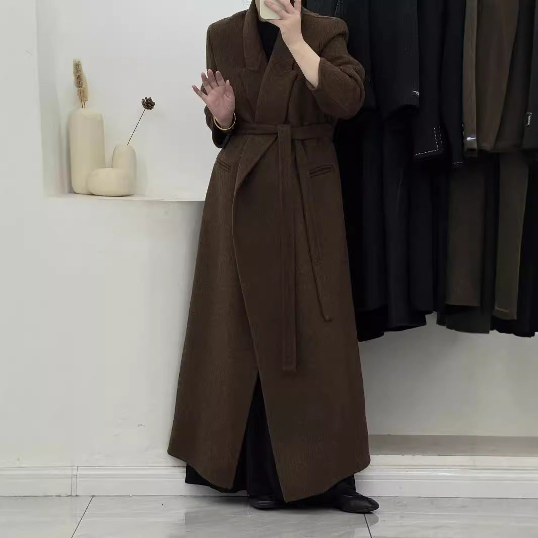 Loose double-sided wool overcoat