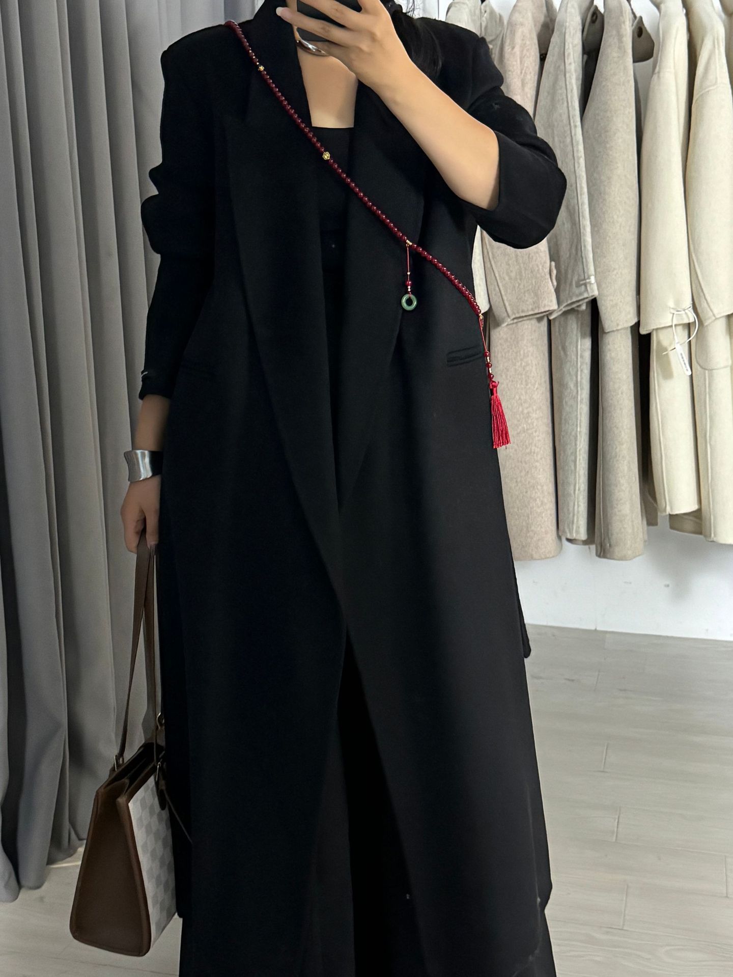 Loose double-sided wool overcoat