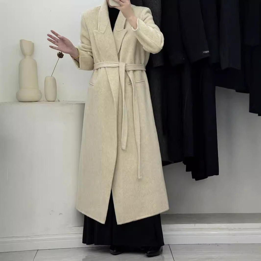 Loose double-sided wool overcoat