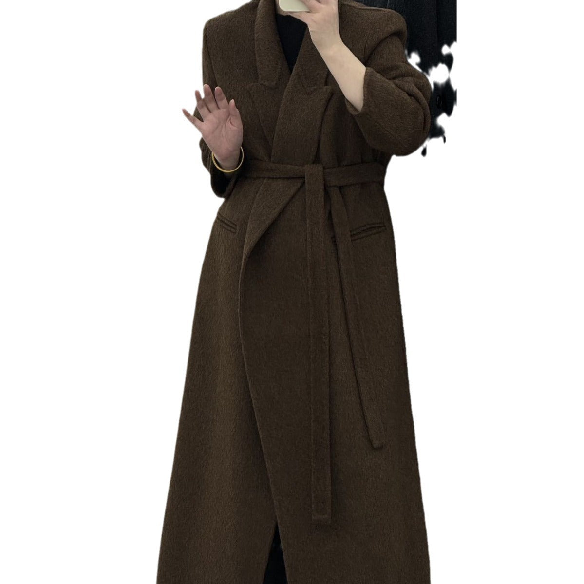 Loose double-sided wool overcoat